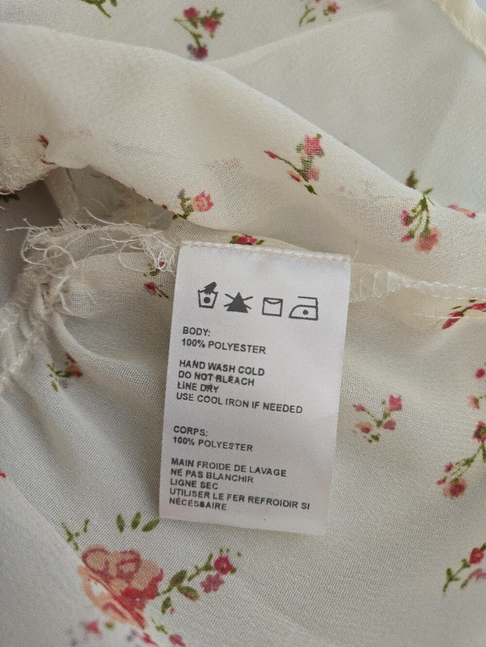 Anthropologie Pins & Needles Cream Floral Peasant Blouse EB4 - Picture 4 of 8